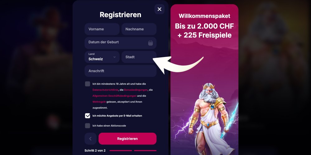 Geben Sie Ihre persönlichen Daten ein