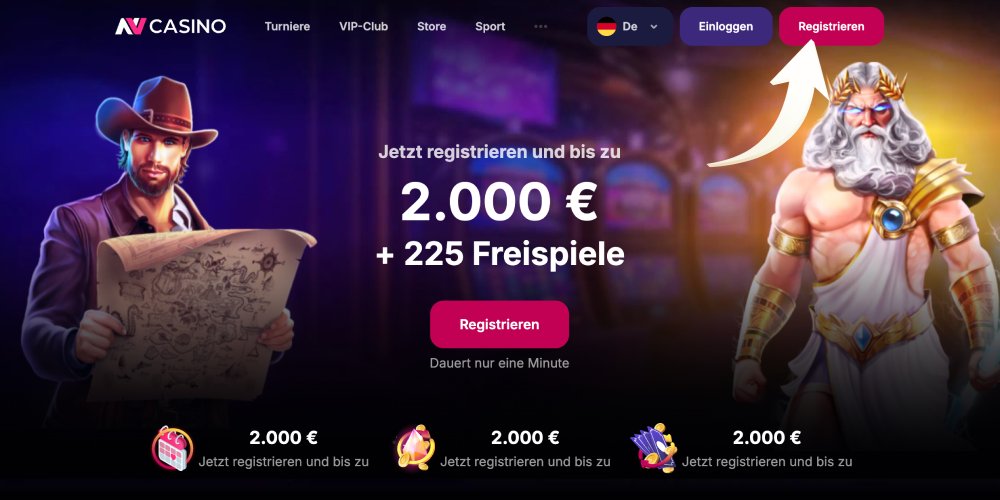 Registrierung bei NV Casino